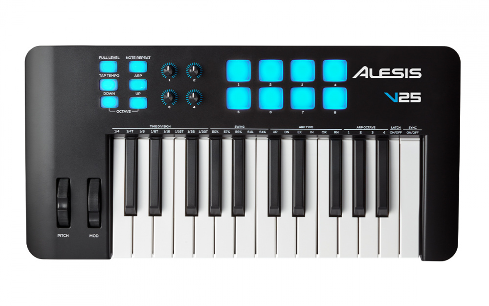 ALESIS V25 MKII - 25-клавишный USB-MIDI клавиатурный контроллер | A&T Trade