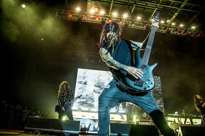Бас-гитарист Korn на концерте